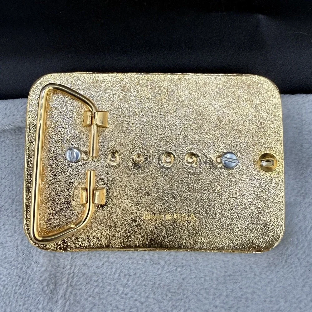 Vintage Good Sam Club Life Member Belt Buckle Enamel‎ Gold Tone